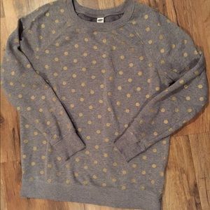 Grey and Gold Polka Dot Sweater
